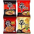 Nongshim SHIN Ramyun Korean Ultimate Spicy Ramen Bundle - Original, Red, Black, Kimchi & Stir Fry Noodles (Shin, Black, Stir Fry & Spicy Chicken)