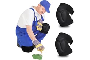 JOFLVA Rodilleras para el trabajo, Rodilleras Esponja Gruesa Jardinería,Protectores de Rodilla Ajustable con 2 Antideslizante bandas para Construccion Jardín Hogar Limpieza Albañil Albañileria