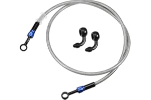 A ABSOPRO 1 Set AN3 28 90 Gradi Moto Freno Tubo Linea 110cm Argento Tono