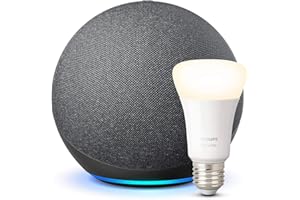 AMAZON Echo (4ª generazione) - Audio di alta qualità - Antracite + Philips Hue Lampadina Connessa (E27), compatibile con Alexa