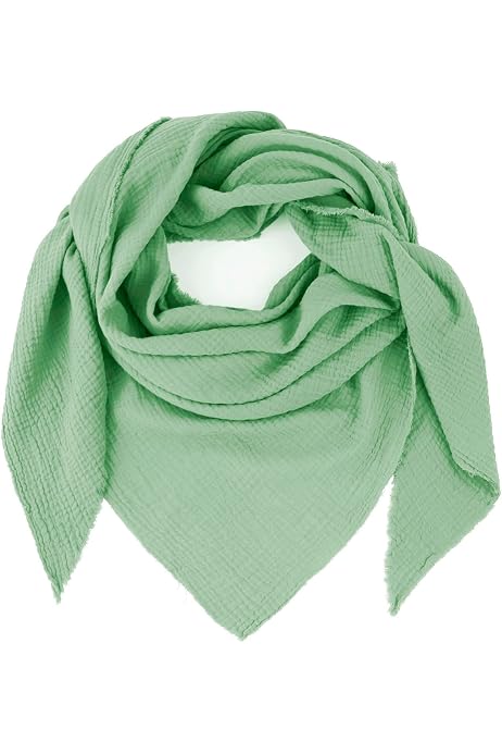 Écharpe Triangle Mousseline Coton Gloop XXL - Foulard Poncho Femme Made In Italy