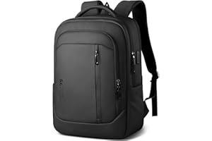hk Sac à Dos Ordinateur Portable 17 Pouces Homme Imperméable Antivol avec USB Charging Port Fonctionnel pour Voyage Loisirs Scolaire Affaire Noir