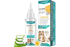 VFJVLVDG Dog Ear Cleaner, Ear Care for Dogs, Stinky Stuff for Dogs Ears - Dog Ear Infection Treatment Provides Relief for Yeast Infection, Itching and Odours, Cat & Dog Ear Cleaner Solution (50ml/1.69fl.oz)