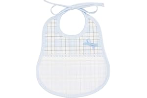 FILET - Bavaglino in Spugna Colorata, Realizzato Interamente a Mano con Tasca in Tela Aida da Ricamare, Ideale per i Neonati e Prima Infanzia, 100% Made in Italy