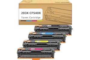 CYMBAINK Compatible 203X 203A CF540X CF540A Toner Cartridge Multipack Compatible for HP Color Laserjet Pro MFP M281fdw M281fdn M254dw M280nw M254nw M254dn M281cdw (Black Cyan Magenta Yellow, 4-Pack)