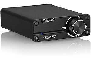 Nobsound Mini Dual TPA3116 Digital Power Amplifier HiFi Stereo Amp Audiophile-Grade 2.0 Channel 100 W x 2 ze wzmacniaczem NE5532P Pre-Amp (czarny/czarny) (z zasilaczem)