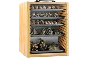 Jucoci Miniatures - Caja de Almacenamiento de Madera de Pino (Tablero Frontal Transparente)