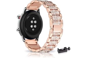 SABSEN 22MM Metall Armband für Amazfit GTR 4 / GTR 3 / GTS 3 Pro Armband, Frauen Strass Glitzer Verstellbare Edelstahl Ersatzbänder Armband Kompatibel mit Amazfit GTR 4 / GTR 3 / GTS 3 Pro (A)