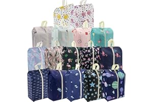 PIXHOTUL Sac à chaussures de voyage étanche et portable avec poignée pour homme et femme, Lot de 16 jolis motifs, x-large, Organiseur de sac