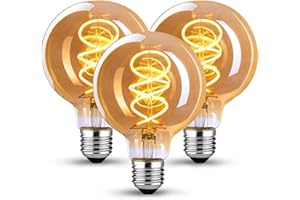 KANQIAO Edison Vintage Żarówka E27, E27 LED Vintage Ściemnialna 4 W Retro Lampa LED Ciepła Biel 2200K Edison Żarówka E27 Vintage Idealna do nostalgii i oświetlenia retro w Home Cafe Bar - 3 sztuki (G80 SLX)