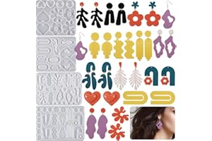 JDIEOQA 4pcs Flower Oreing Combination Moules D'ornement Moules Bijoux Époxy Moule Résine Résine Moule Pensionn