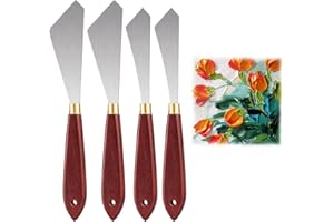 XiangSKY Palette Knife Painting 4 PCS Stainless Steel Painting Mixing Scraper Set Palette Knife Painting Art Spatula,Stainless Steel Palette Knife for Oil Canvas Acrylic Painting Supplies