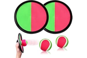 SUFANG Captura Bolas Raqueta Set,Juego de Lanzamiento y Captura,Juego de Bolas de Atrapar com 2 Palas y 2 Bolas,Juego de Bolas de Lanzamiento,Juego de Pelota para Niños para Jardín de Playa y Piscina