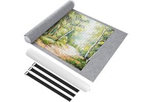 Ainiv Tapis Puzzle Rouleau Feutre 1500 pièces, Feutre Antiglisse, Portable Tapis de Rangement pour Puzzle - Gris