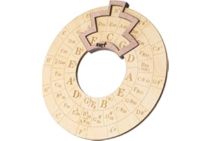Ptwola Circle of Fifths Wheel Wooden Round Melody Chord Tool 6.3 inches Large Size Notes Chords Key Signature Music Theory Learning Tool for Musicians Songwriting Beginners