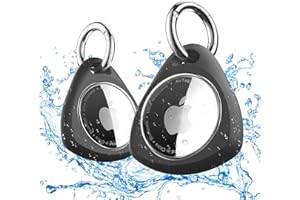 iFalarila 2 Pezzi Impermeabile Portachiavi AirTag - Porta Airtag per Apple, Chiavi Zaini e Animale in TPU Antiurto e Antigraffio con Cover Frontale, 360°Custodia AirTag, Mantiene Forte il Segnale