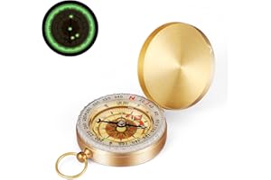 ZHIBEISAI Brújula de navegación para Caminar, brújula de orientación de Concha de Metal, brújula de navegación con Bolsillo para niños, brújula de cardán, brújula Impermeable Luminosa Militar brújula de Marcha