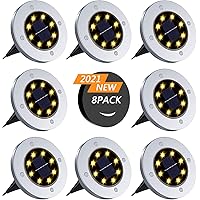 SUPCHON Solar Bodenleuchten, Solarlampen für Außen 8 STÜCKE Solarleuchten Garten IP65 Wasserdichte Solarleuchten für…