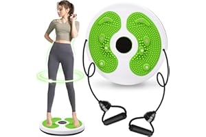 Kikuo Twist Waist Disc Board mit Kordelzug, Taillenabnehmendes Multifunktions-Magnet-Balance-Board-Pedal, Widerstandsbänder Massage-Fußsohle Heimfitnessgeräte, Aerobic-Übungen Fitness-Zubehör