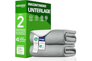 ‎EMMY HOME Inkontinenzunterlage waschbar 75x90 cm 2er – Waschbare Matratzenschutz wasserdichte Bettauflage, Inkontinenz Bettunterlage, Nässeschutz, Matratzenauflage (75x90 cm – 2er)