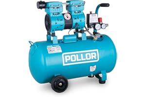 POLLOR Low Noise Oilless Air Compressor Silent Oil Free Portable, 8 BAR 115psi (50L)