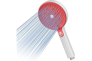 SREWOHS PRO - Cabezal de ducha de alta presión de ahorro de agua (5 tipos de chorros, 125 mm, con lavado a presión para la limpieza de la bañera del baño