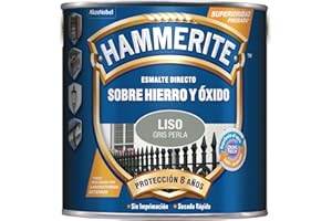 Hammerite Esmalte Metálico Liso Brillante, Gris Perla, 250 ml (Paquete de 1)