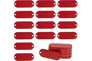 STAYMAX Targhette vuote in alluminio anodizzato, con 2 fori, confezione da 25 (rosso)