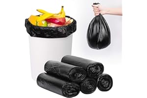 FYY Müllbeutel,Abfall-Säcke |5er Rolle | 100 Stück| 6 Gallonen Abfallbeutel Müllsäcke,Mülltüten für Badezimmer Küche Schlafzimmer Toilette Büro, Schwarz