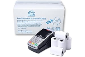 Double Dragon, rolka premium papieru termicznego 57 x 40 mm do terminali kartowych PDQ, POS, EPOS [opakowanie 10 szt.] (Opakowanie może się różnić)