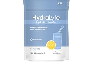 Hydralyte Effervescent Electrolytes Powder Sachets - 20 Flavoured Sticks - Rapid Rehydration - Prevent Dehydration - Achieve Optimal Hydration (20 Sachets, Lemonade)