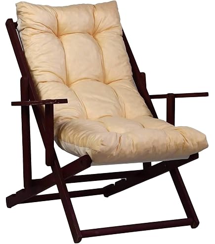 Cuscino Per Sedia A Sdraio Da Giardino Con Prolunga – Righe MOD. Topazio P502 Blu, Morbidissimo E Lavabile