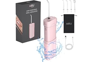 MIRU Idropulsore Dentale Portatile 200 ml, Irrigatore Dentale con 4 Ugelli di Ricambio, 5 Modalità, IPX7 Impermeabile, Kit Pulizia Denti Tartaro Professionale