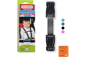 STRAP STOP Anti Escape Car Seat Strap — UK Made, Crash Tested, ECE R44-04 & R129 Passed Buckle up Houdini Straps for Car Seat — Multi-use & Impossible to Unlock (1 x Car Seat Safety Clip) - 4 Colors