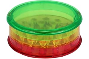 SPLIFF Grinder de Plástico, Molinillo de Especias, 3 piezas, Transparente, Color Blanca, 62 mm x 27mm.