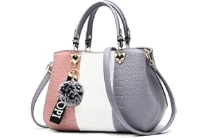 VARLIVOO Casual Bolsos para Mujer Bolsos Bandolera Bolsos de Mano Bolsos Totes para Mujer Bolso Señoras Cocodrilo Patrón Impermeable PU Cuero
