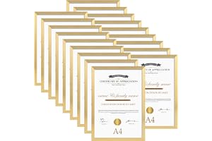EYMPEU Set med 18 fotoramar A4 i PVC, guldfärgade