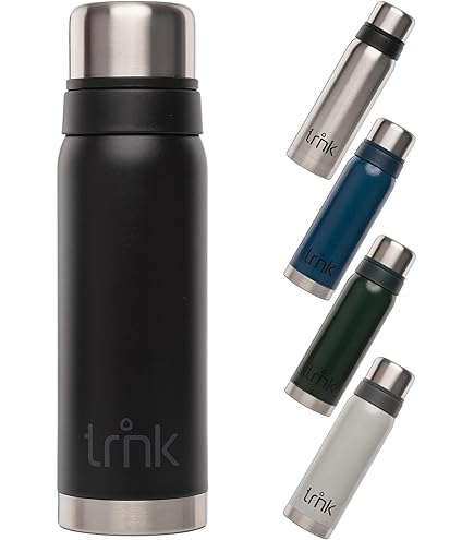 Thermosfles granietblauw RVS met beker - Qwetch Flask