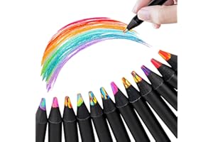 ‎UGMIC Ugmic Regenbogenstift 12 Stück, Buntstifte Kinder 7 in 1 Regenbogen Buntstifte, Dickere Mine Art Supplies für Erwachsene Zeichnung FäRbung Skizzieren Schule Klassenzimmer
