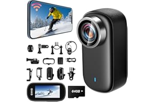SecuraLen Mini Action Cam WiFi mit Bildschirm, 4K UHD & 150° Weitwinkel IP65 wasserdichte Bodycam 4K 64GB, Tragbare Anti-Shake Helmkamera Motorrad – Ideal für Sport & Outdoor-Aktivitäten