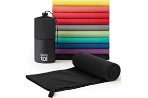 Blumtal Serviette Microfibre 200x100 cm Doux - Serviette Sport Musculation en Microfibre à séchage Rapide - Serviette de Sport - Serviette Sport Microfibre - Serviette Salle de Sport Noir