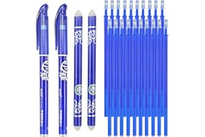 ZoZoMaiy Zestaw 24 szt., zmazywalny długopis żelowy, kulkowy, 0,5 mm, gumowy, z 20 wymiennymi wkładami i 2 długimi gumkami