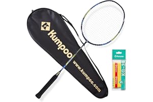 KUMPOO Badminton Racket Professional | Carbon Fiber Badminton Racket Set with Grip&Bag Pro Badminton Racquet Lightweight for Beginner, Intermediate Players Outdoor Games