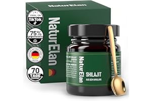 ‎NATURELAN Shilajit Original Himalaya - Hochdosiert 75% Fulvinsäure - 35g mit natürlicher Huminsäure und Mineralien, 70 Tage Vorrat, Vegan und frei von Zusätzen, in Deutschland produziert