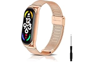 KeeFos Metalowa bransoletka ze stali nierdzewnej kompatybilna z Xiaomi Mi Band 7/Xiaomi Mi Band 8