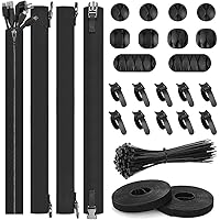 Kabelmanagement Organizer Set, Cable Management, Kabel Management für Schreibtisch, 4x50cm Kabelschlauch, 100…