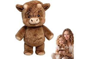 Sifxouped Gosig ko, 45 cm gosedjur, plyschfigur (brun) | Höglandko mjuk leksak, plyschdjur, höglandsko plyschdjur, gåva för p