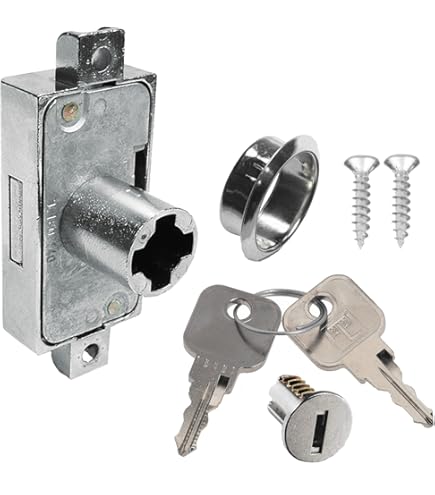 Schrankschloss Mit Drehstangen - Chrom Möbelschloss Für Schränke & Vitrinen