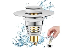 BUYER TO YOU HOME Il MIglior Tappo Lavandino Bagno, Tappo Bidet Universale di scarico in Acciaio inossidabile per vasca da bagno Pop up meccanico, lavabo, cucina, Brand Made in Italy