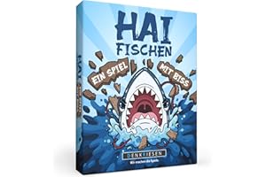 DENKRIESEN - Haifischen | Kartenspiel – Lustiges Memospiel mit Würfeln | 2-5 Spieler | Ab 6 Jahren | Familienspiel für Kinder & Erwachsene | Denk- & Merkspiel mit Strategie | Perfekt für Zwischendurch